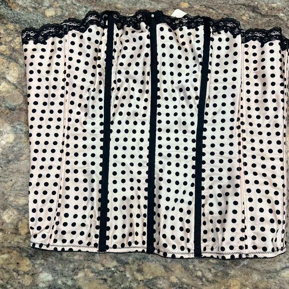 BEBE boudoir Polka Dot Corset. Size small. NWT.